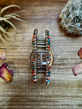 Load image into Gallery viewer, Orange &amp; Turquoise bow hair clips