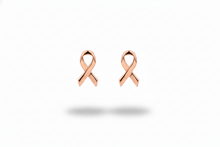 Load image into Gallery viewer, Celebrate Cancer Survivors Ribbon Stud Earrings in 925 Sterling Silver