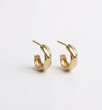 Load image into Gallery viewer, Twisted Silver Hoop Earrings - Dainty Handmade Jewelry