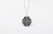 Load image into Gallery viewer, Sterling Silver Orthodox IC XC NIKA Cross Necklace - Elegant Eastern Christian Jewelry