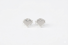 Load image into Gallery viewer, Heartfelt Gold-Filled Heart Stud Earrings in 925 Sterling Silver