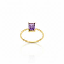 Load image into Gallery viewer, Personalized Baguette Gemstone Ring in Sterling Silver, Gold, and Rose