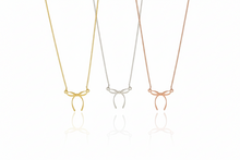 Load image into Gallery viewer, Dainty Bow Necklace by SilverGoldandRose - 14K Gold Ribbon Pendant