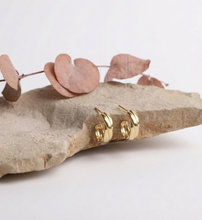 Load image into Gallery viewer, Twisted Silver Hoop Earrings - Dainty Handmade Jewelry
