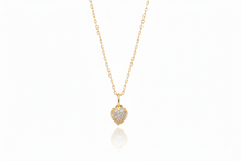 Load image into Gallery viewer, Heart Charm Necklace with Sparkling CZ Diamonds in 925 Sterling Silver