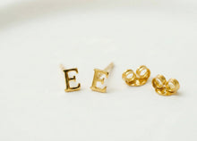 Load image into Gallery viewer, Personalized Silver and Gold Initial Stud Earrings
