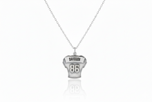 Load image into Gallery viewer, Personalized Sterling Silver Football Jersey Necklace