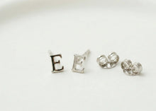 Load image into Gallery viewer, Personalized Silver and Gold Initial Stud Earrings