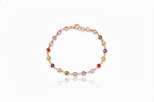 Load image into Gallery viewer, Rainbow Bliss Multi-Station Baguette Bracelet in 925 Sterling Silver