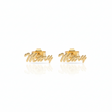 Load image into Gallery viewer, Personalized Silver Name Stud Earrings