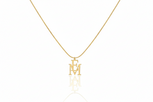 Load image into Gallery viewer, Personalized Interlocking Initials Necklace - Custom 14K Gold Double Letters