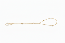 Load image into Gallery viewer, Glamour Gold Beaded Hand Chain Bracelet with Dazzling CZ Stone