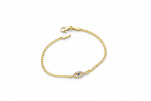 Load image into Gallery viewer, Evil Eye Charm Bracelet with Curb Chain in 925 Sterling Silver