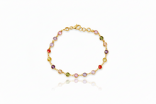 Load image into Gallery viewer, Rainbow Bliss Multi-Station Baguette Bracelet in 925 Sterling Silver