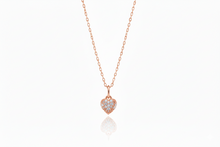 Load image into Gallery viewer, Heart Charm Necklace with Sparkling CZ Diamonds in 925 Sterling Silver