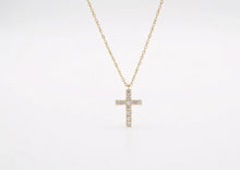 Load image into Gallery viewer, Radiant 14K Gold Diamond Cross Necklace - A Timeless Symbol of Faith and Elegance