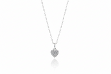 Load image into Gallery viewer, Heart Charm Necklace with Sparkling CZ Diamonds in 925 Sterling Silver