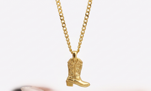 Load image into Gallery viewer, Cowgirl Cowboy Boot Pendant Necklace in 925 Sterling Silver
