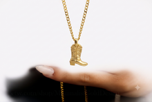 Load image into Gallery viewer, Cowgirl Cowboy Boot Pendant Necklace in 925 Sterling Silver