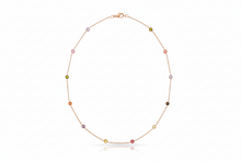 Load image into Gallery viewer, Dainty Rainbow Crystal Gemstone Necklace in 925 Sterling Silver, Gold, and Rose