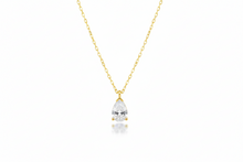 Load image into Gallery viewer, Dainty Diamond Teardrop Necklace in 925 Sterling Silver