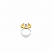 Load image into Gallery viewer, Personalized Initial Signet Ring in 14K Gold, Rose, and Sterling Silver