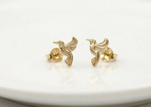 Load image into Gallery viewer, Hummingbird Earrings - Elegant Golden Bird Jewelry, Symbol of Love &amp; Beauty, Perfect Gift for Animal Lovers in Gold, Silver &amp; Rose