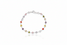Load image into Gallery viewer, Rainbow Bliss Multi-Station Baguette Bracelet in 925 Sterling Silver