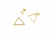 Load image into Gallery viewer, Triangle Ear Jacket Earrings with Dazzling Geometric Design