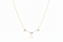 Load image into Gallery viewer, Dainty Initial Pave Necklace with Diamond Heart