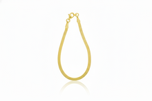 Load image into Gallery viewer, 14K Gold Herringbone Bracelet - Exquisite Handmade Italian Design in Sterling Silver