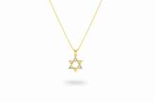 Load image into Gallery viewer, Starry Jewels 14K Gold Star of David Necklace - Pave Pendant for Hanukkah &amp; Bat Mitzvah Gifts