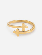 Load image into Gallery viewer, Gold Wrapped Cross Ring
