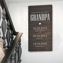 Load image into Gallery viewer, Grandfather's Name Sign