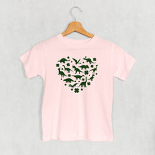 Load image into Gallery viewer, Clovers + Dinosaurs Heart (Kids)