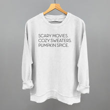 Load image into Gallery viewer, Scary Movies, Cozy Sweaters, Pumpkin Spice