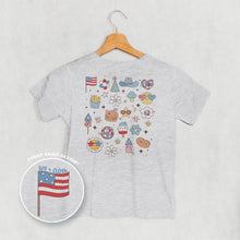 Load image into Gallery viewer, Patriotic Retro Doodles (Kids Back Print)