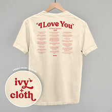 Load image into Gallery viewer, I Love You Book Quotes Back Print