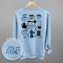 Load image into Gallery viewer, Blue &amp; Brown Coffee Doodles (Back Print)