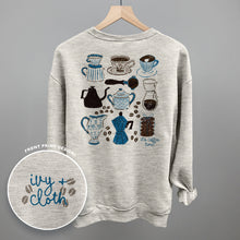 Load image into Gallery viewer, Blue &amp; Brown Coffee Doodles (Back Print)