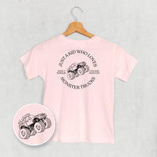 Load image into Gallery viewer, Just A Kid Who Loves Monster Trucks (Kids Back Print)