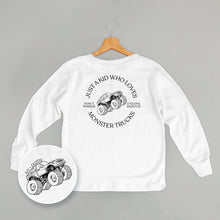 Load image into Gallery viewer, Just A Kid Who Loves Monster Trucks (Kids Back Print)