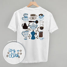 Load image into Gallery viewer, Blue &amp; Brown Coffee Doodles (Back Print)