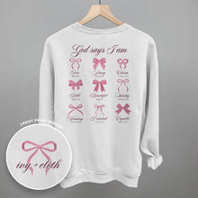 Load image into Gallery viewer, God Says I Am (Pink Bows) (Back Print)