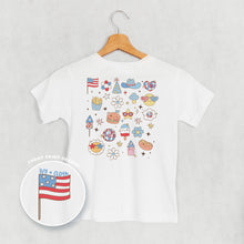 Load image into Gallery viewer, Patriotic Retro Doodles (Kids Back Print)
