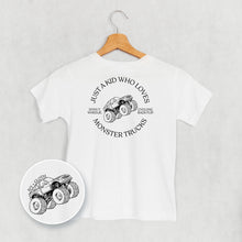 Load image into Gallery viewer, Just A Kid Who Loves Monster Trucks (Kids Back Print)