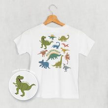 Load image into Gallery viewer, Dinosaur Doodles Blue/Green (Kids Back Print)