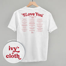 Load image into Gallery viewer, I Love You Book Quotes Back Print