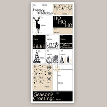 Load image into Gallery viewer, Black Holiday Tags (Sticker Sheet)