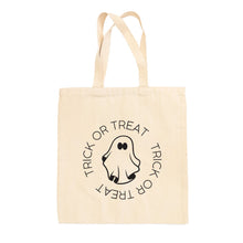 Load image into Gallery viewer, Trick Or Treat Circle Ghost Tote Bag